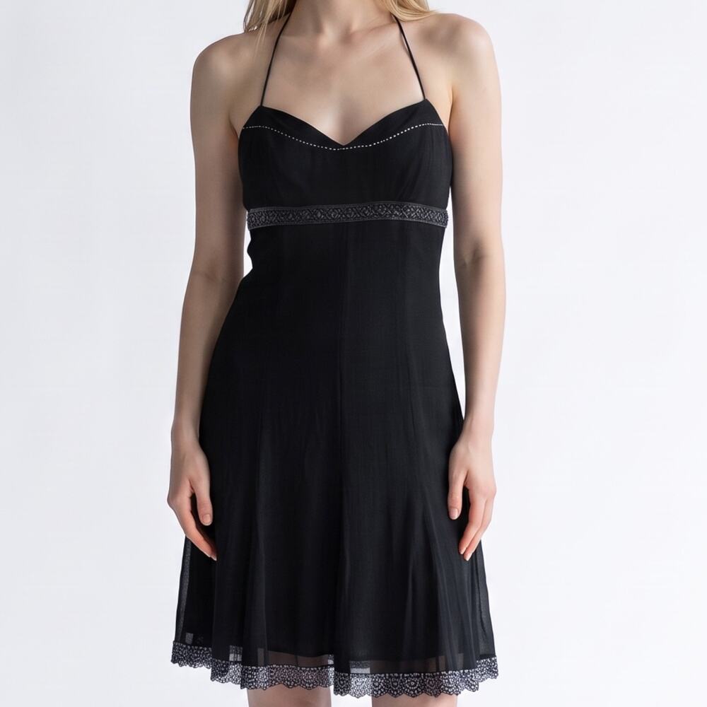 Womens Dress Size 6 Black Formal Homecoming Empire Waist Sheer Brand New NWT